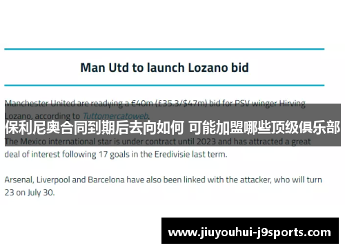 保利尼奥合同到期后去向如何 可能加盟哪些顶级俱乐部